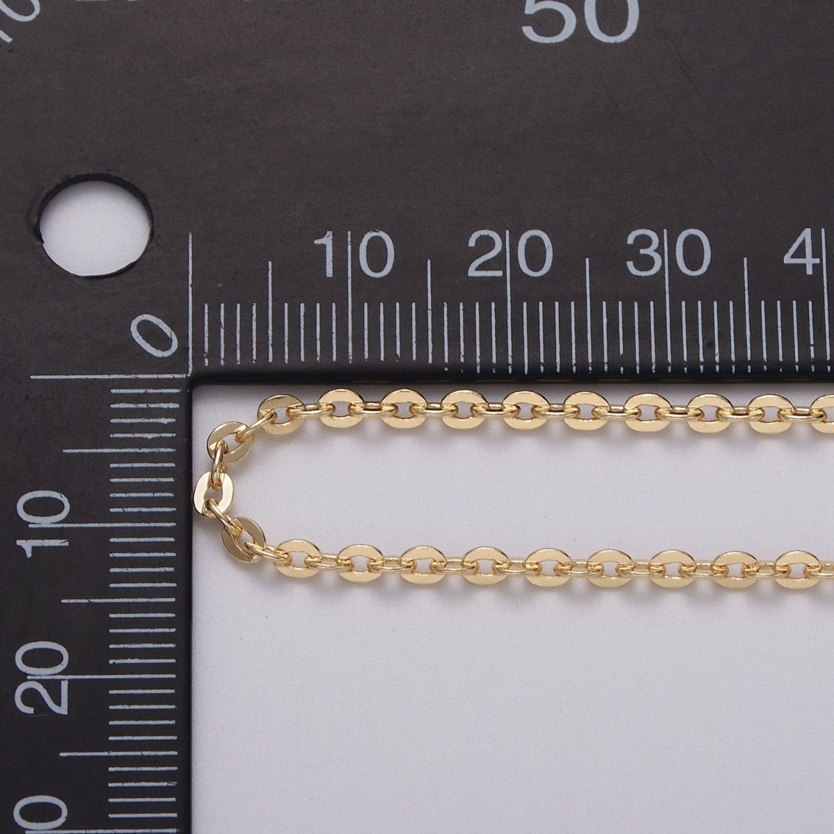 24K Gold Filled 2.5mm Dainty Cable Rolo Unfinished Chain by Yard in Gold &amp; Silver | ROLL-1065, ROLL-1096 Clearance Pricing