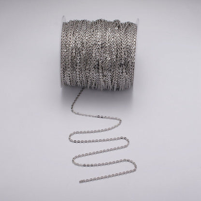 24K Gold Filled 2.5mm Dainty Cable Rolo Unfinished Chain by Yard in Gold &amp; Silver | ROLL-1065, ROLL-1096 Clearance Pricing