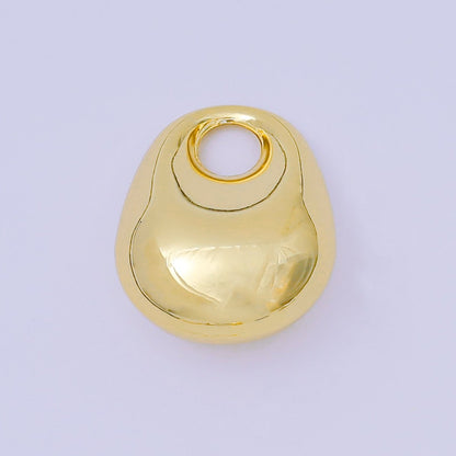 24K Gold Filled 25mm Geometric Molten Round Knot Charm in Gold &amp; Silver | AC-1585