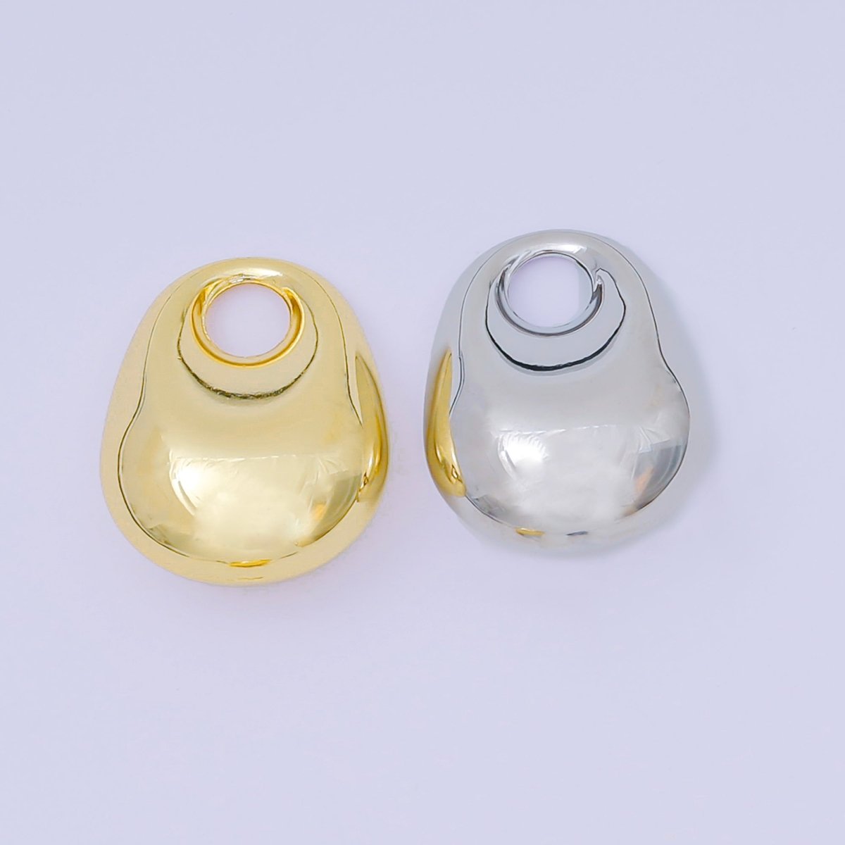 24K Gold Filled 25mm Geometric Molten Round Knot Charm in Gold &amp; Silver | AC-1585
