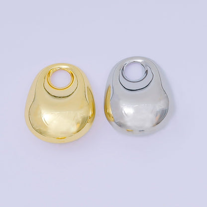 24K Gold Filled 25mm Geometric Molten Round Knot Charm in Gold &amp; Silver | AC-1585