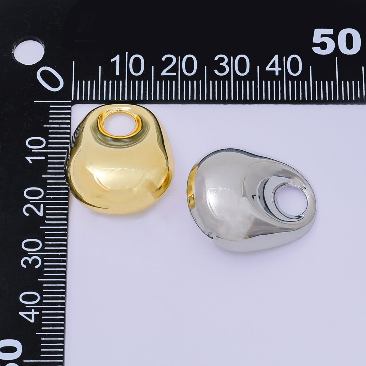 24K Gold Filled 25mm Geometric Molten Round Knot Charm in Gold &amp; Silver | AC-1585