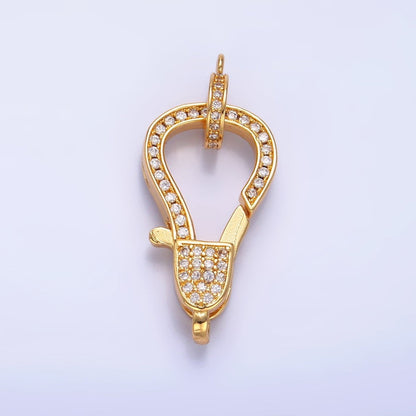 24K Gold Filled 25mm Micro Paved CZ Lobster Claw Clasps Closure Findings | Z1028