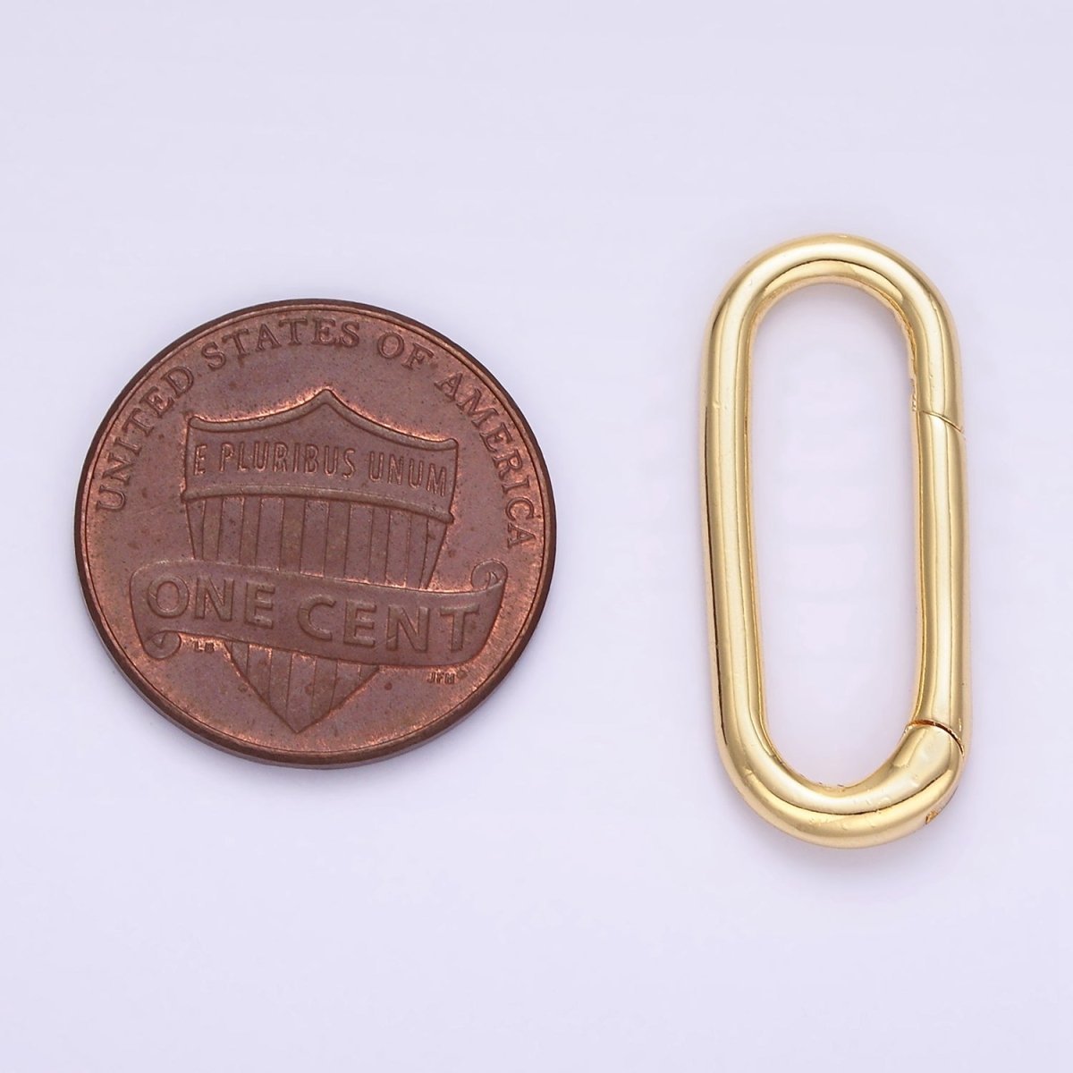 24K Gold Filled 25mm Minimalist Oblong Push Hinge Gate Findings in Gold &amp; Silver | Z802