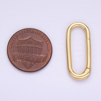 24K Gold Filled 25mm Minimalist Oblong Push Hinge Gate Findings in Gold &amp; Silver | Z802