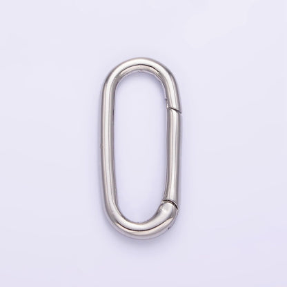 24K Gold Filled 25mm Minimalist Oblong Push Hinge Gate Findings in Gold &amp; Silver | Z802