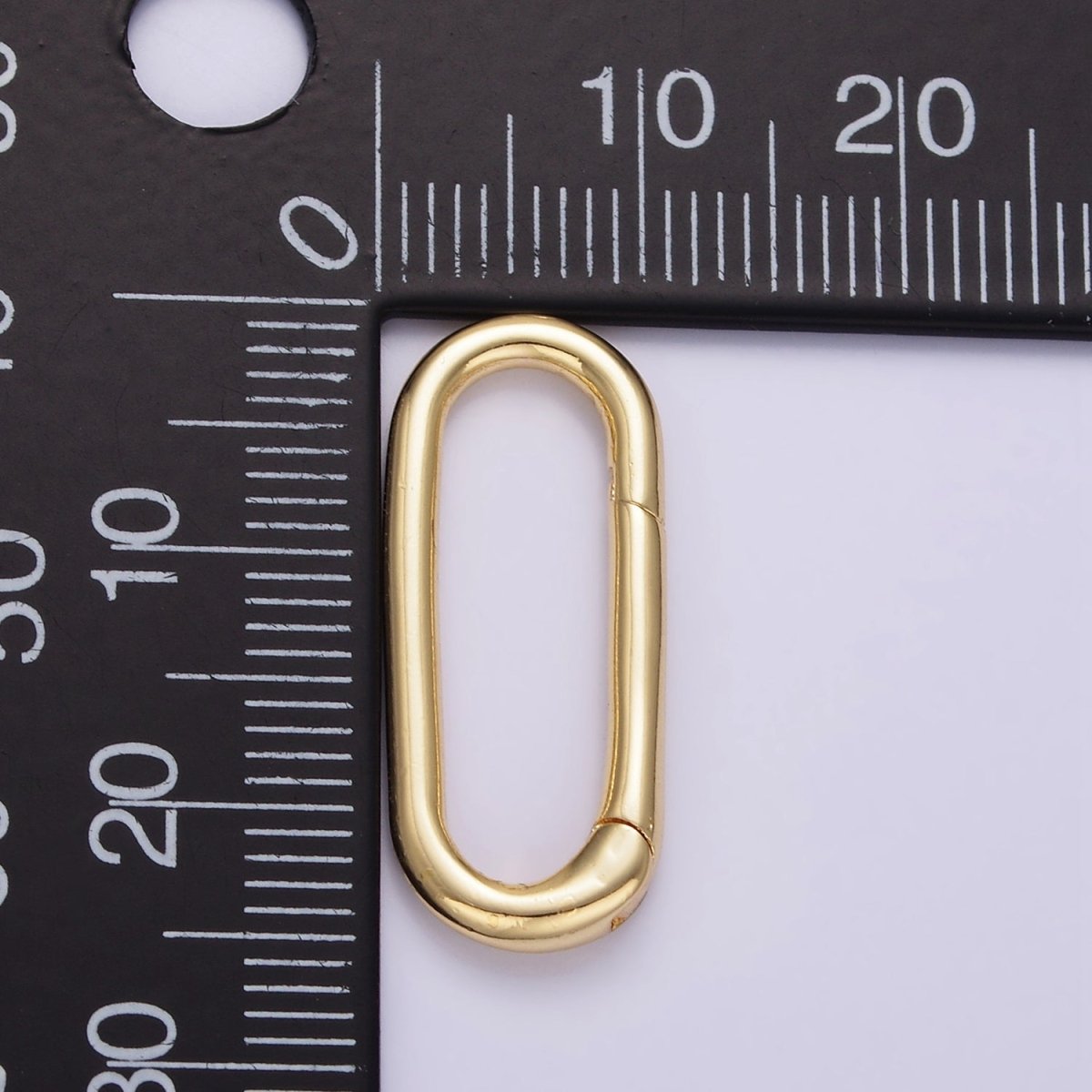 24K Gold Filled 25mm Minimalist Oblong Push Hinge Gate Findings in Gold &amp; Silver | Z802