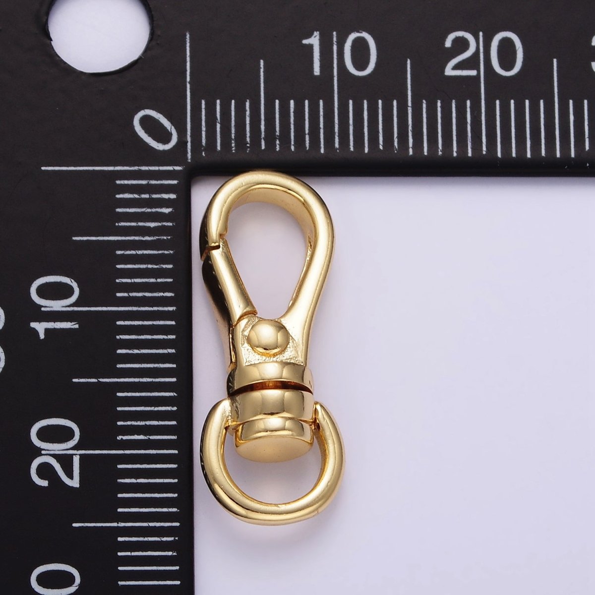 24K Gold Filled 25mm Push Spring Gate Swivel Hook Closure Findings in Gold &amp; Silver | Z799