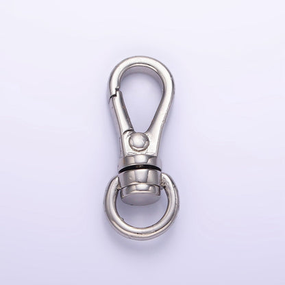 24K Gold Filled 25mm Push Spring Gate Swivel Hook Closure Findings in Gold &amp; Silver | Z799