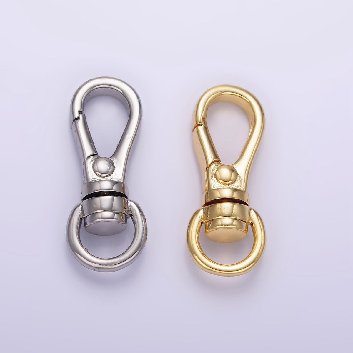 24K Gold Filled 25mm Push Spring Gate Swivel Hook Closure Findings in Gold &amp; Silver | Z799