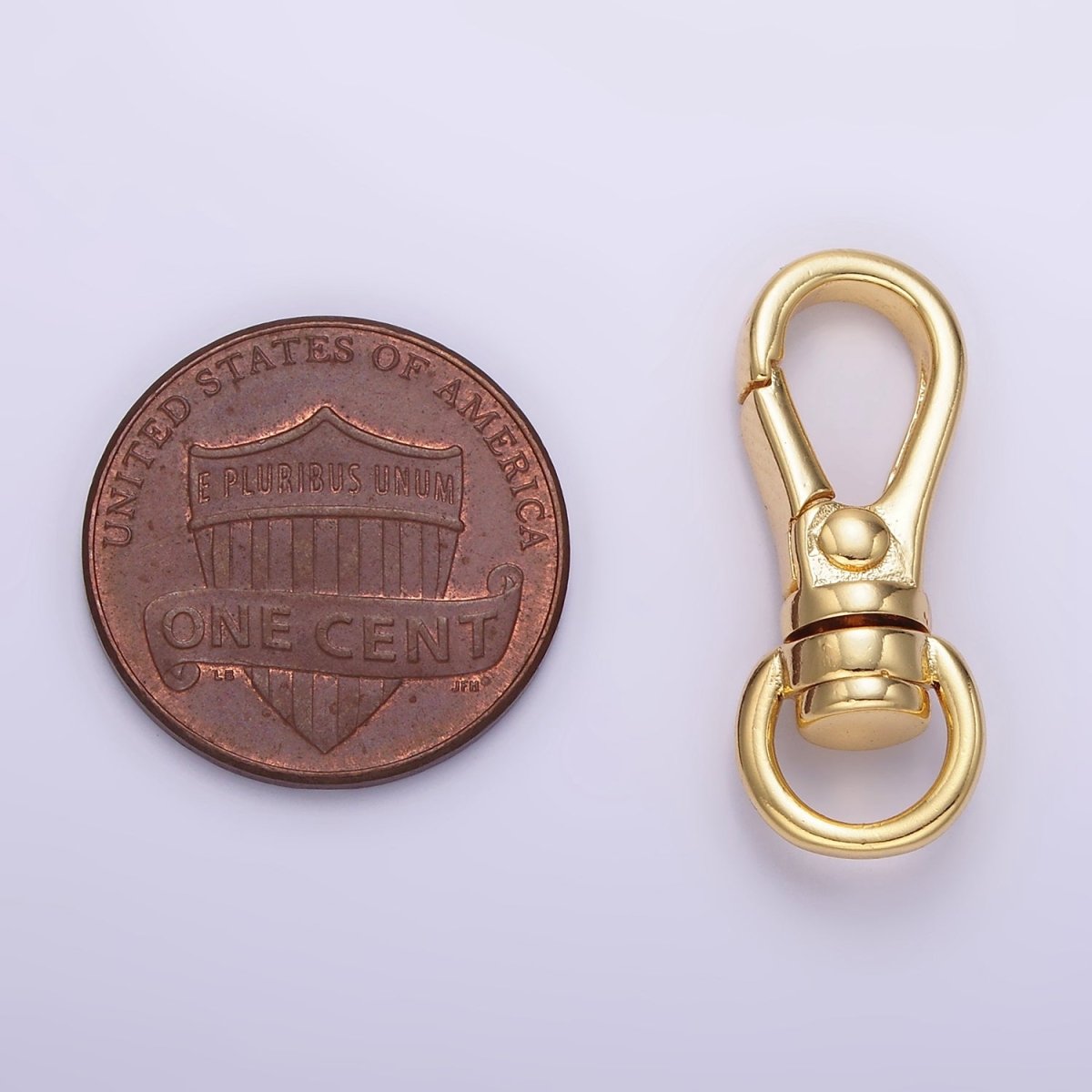 24K Gold Filled 25mm Push Spring Gate Swivel Hook Closure Findings in Gold &amp; Silver | Z799