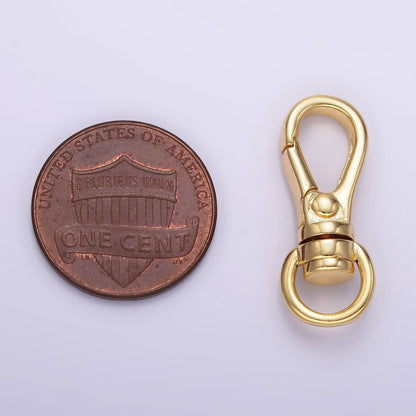 24K Gold Filled 25mm Push Spring Gate Swivel Hook Closure Findings in Gold &amp; Silver | Z799