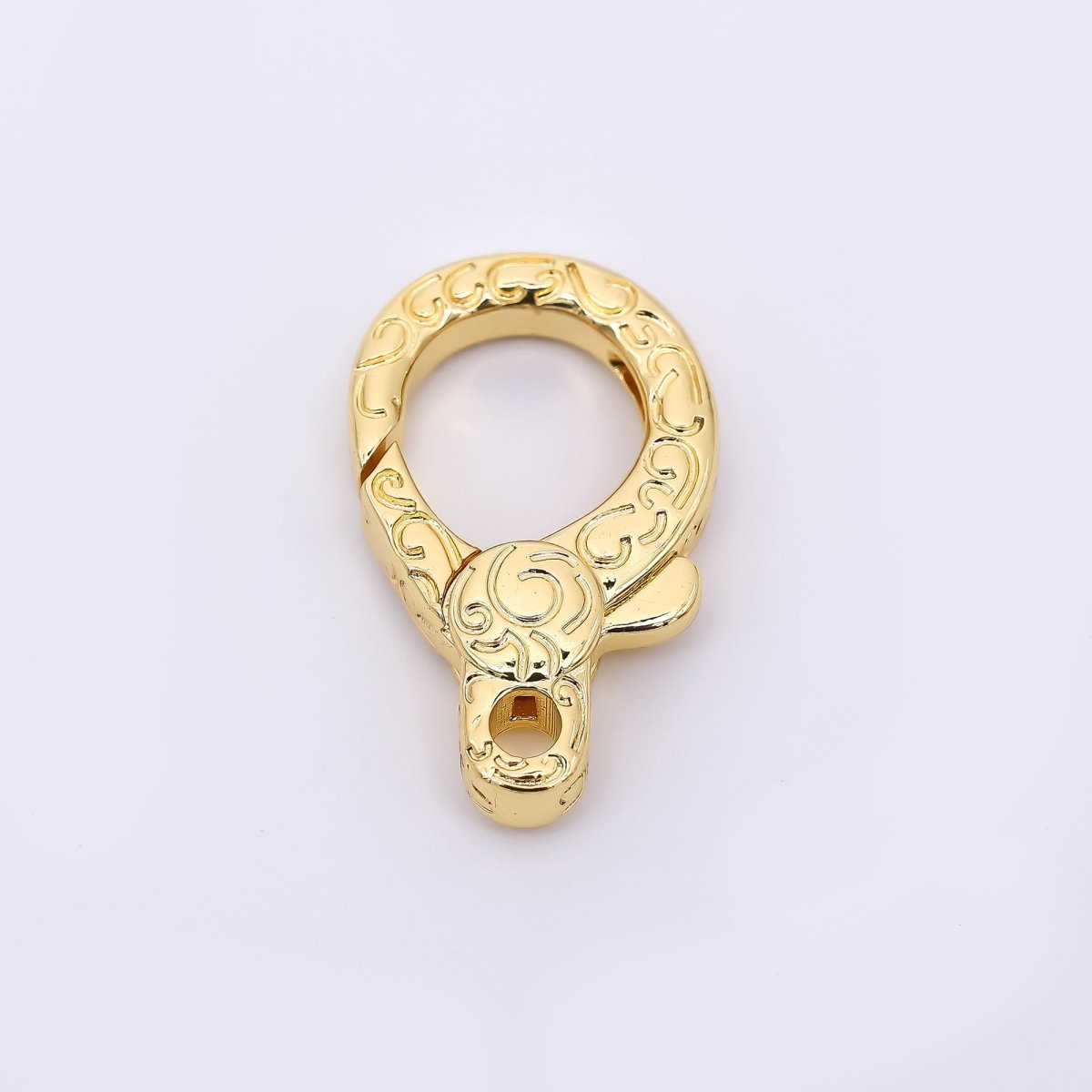 24K Gold Filled 25mm Textured Lobster Clasp Closure Findings in Gold &amp; Silvder | Z-1311
