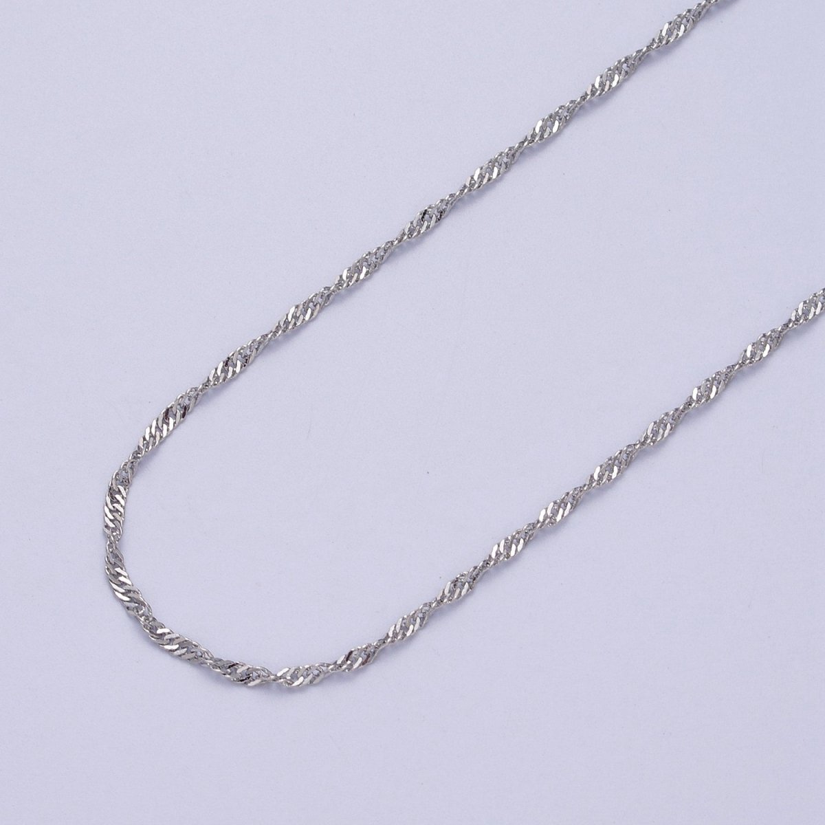 24K Gold Filled 1.7mm Width Singapore Twist Unfinished Chain in Gold &amp; Silver | ROLL-901, ROLL-902 Clearance Pricing
