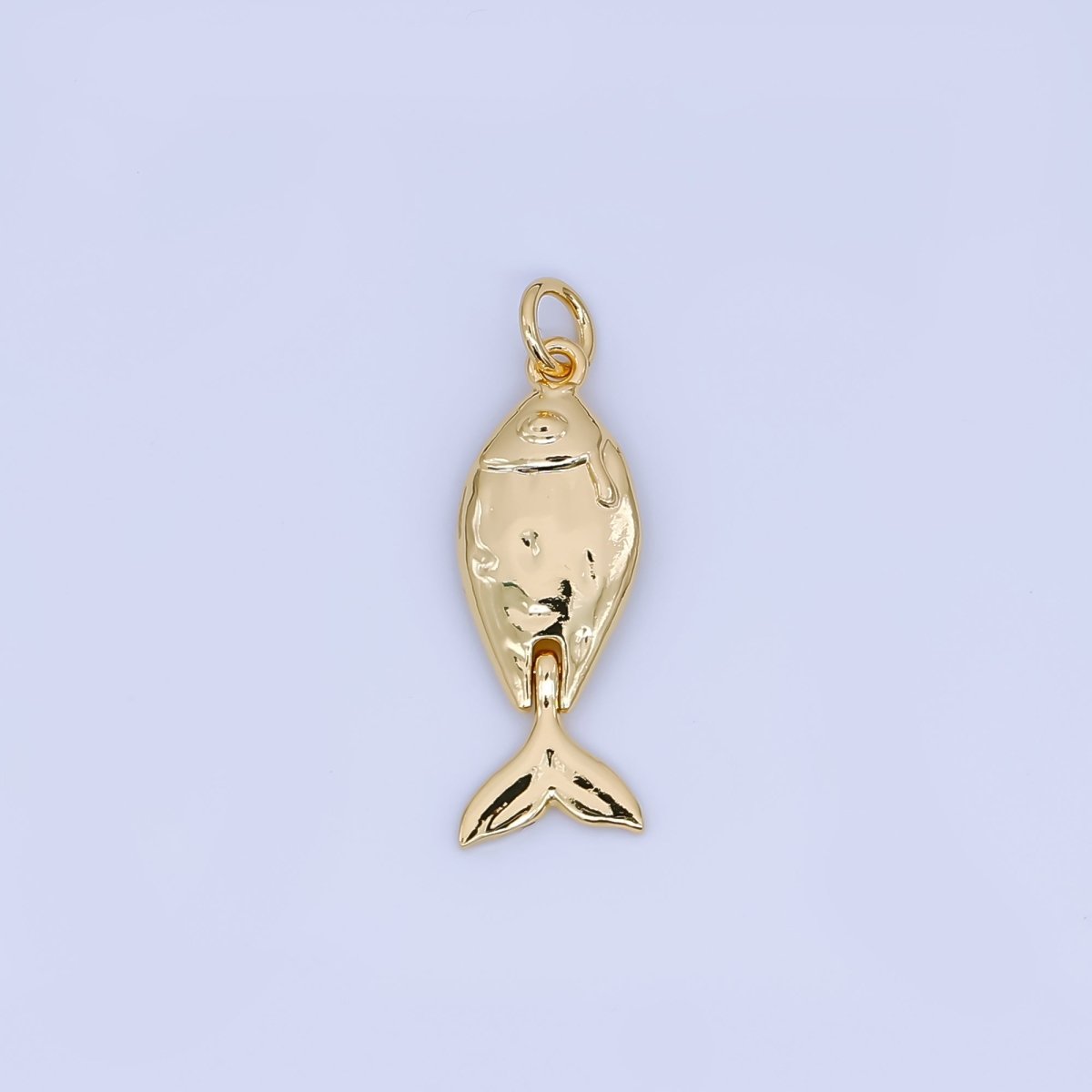 24K Gold Filled 25mm Wiggly-Tail Ocean Fish Animal Charm | AJ-438