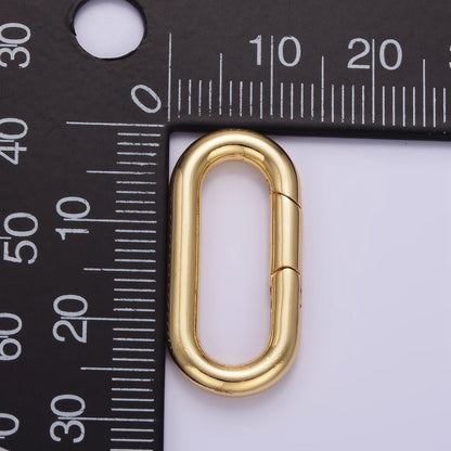 24K Gold Filled 27mm Oblong Push Spring Gate Ring Closure in Silver &amp; Gold | L080