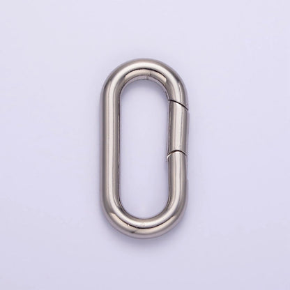 24K Gold Filled 27mm Oblong Push Spring Gate Ring Closure in Silver &amp; Gold | L080