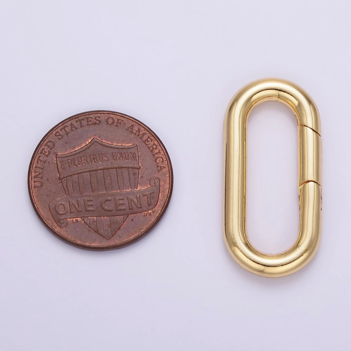 24K Gold Filled 27mm Oblong Push Spring Gate Ring Closure in Silver &amp; Gold | L080