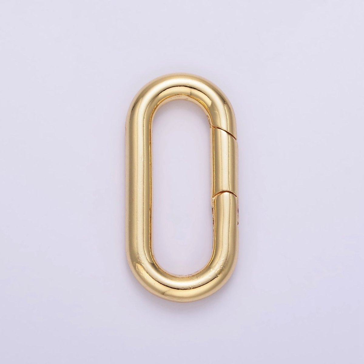 24K Gold Filled 27mm Oblong Push Spring Gate Ring Closure in Silver &amp; Gold | L080
