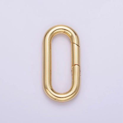 24K Gold Filled 27mm Oblong Push Spring Gate Ring Closure in Silver &amp; Gold | L080
