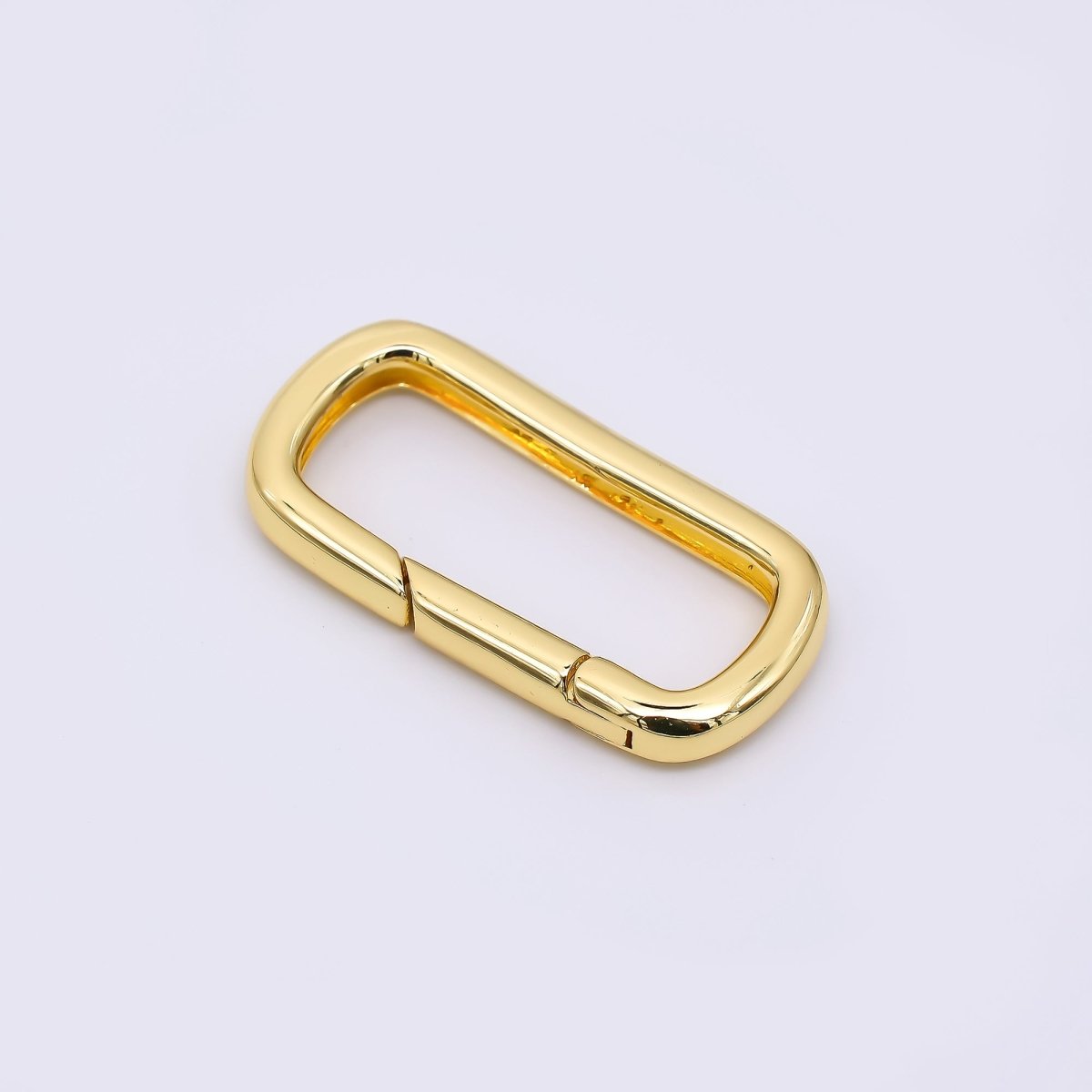24K Gold Filled 28mm Simple Oval Round Push Gate Clasp Closure Finding in Gold &amp; Silver | Z-1313