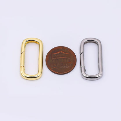 24K Gold Filled 28mm Simple Oval Round Push Gate Clasp Closure Finding in Gold &amp; Silver | Z-1313