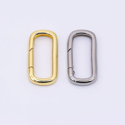 24K Gold Filled 28mm Simple Oval Round Push Gate Clasp Closure Finding in Gold &amp; Silver | Z-1313