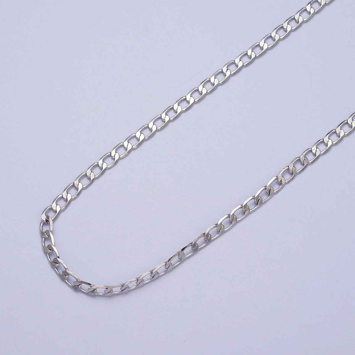 24K Gold Filled 2mm, 2.5mm, 3mm, 3.5mm, 4mm Flat Figaro Curb Chain in Gold &amp; Silver | ROLL-911 to ROLL-920 Clearance Pricing