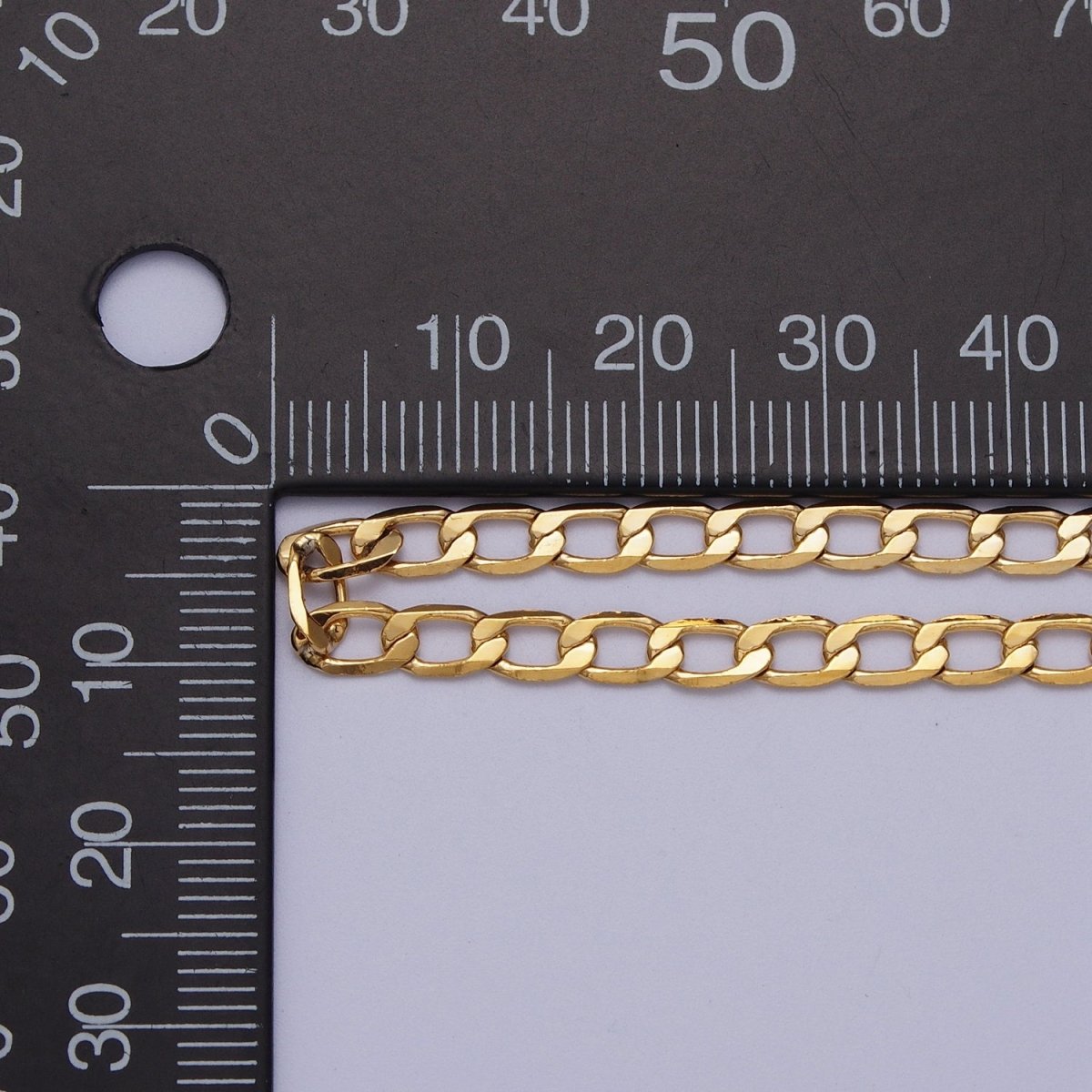 24K Gold Filled 2mm, 2.5mm, 3mm, 3.5mm, 4mm Flat Figaro Curb Chain in Gold &amp; Silver | ROLL-911 to ROLL-920 Clearance Pricing