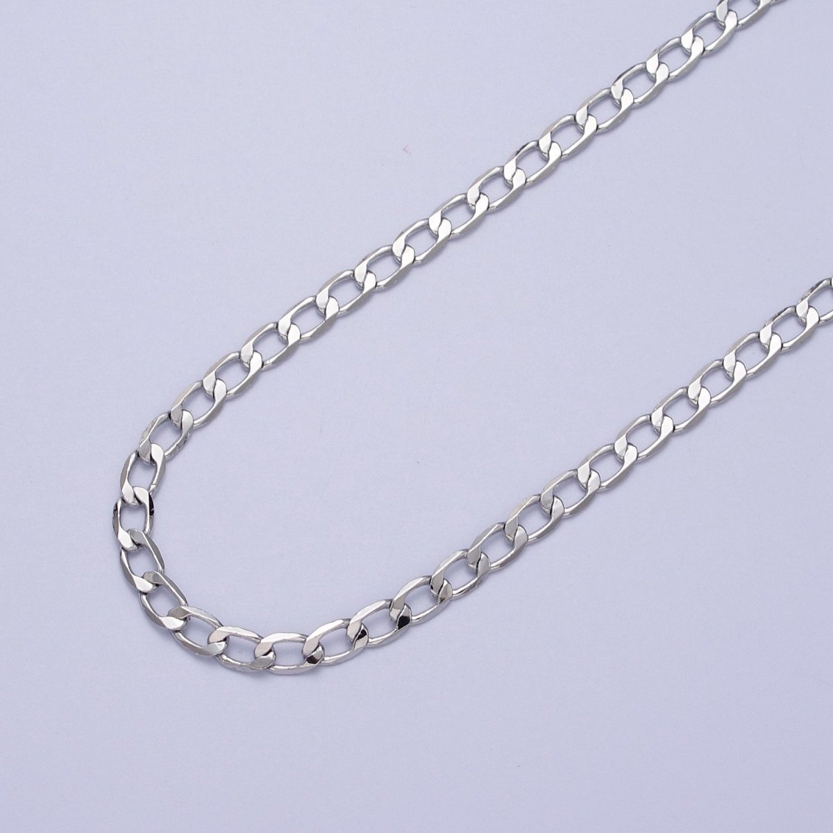 24K Gold Filled 2mm, 2.5mm, 3mm, 3.5mm, 4mm Flat Figaro Curb Chain in Gold &amp; Silver | ROLL-911 to ROLL-920 Clearance Pricing