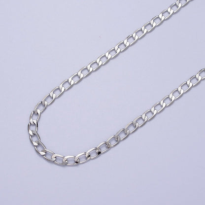 24K Gold Filled 2mm, 2.5mm, 3mm, 3.5mm, 4mm Flat Figaro Curb Chain in Gold &amp; Silver | ROLL-911 to ROLL-920 Clearance Pricing