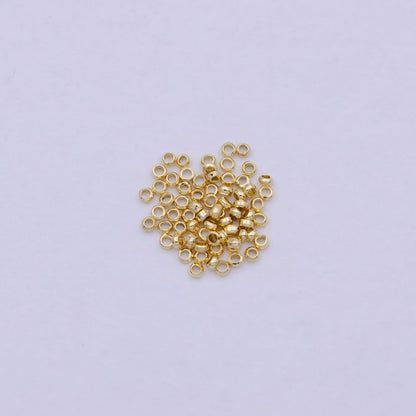 24K Gold Filled 2mm 2.5mm 3mm 4mm Crimp Cover Beads Supply Pack  L-615~L-618