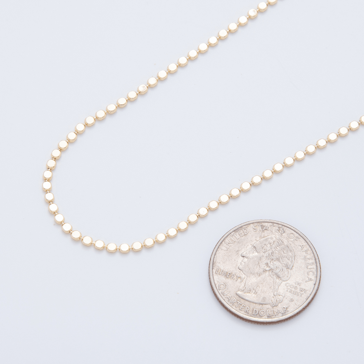18K Gold Filled 2mm Bead Chain 6, 7, 8 Inches Bracelet Anklet w. Extender