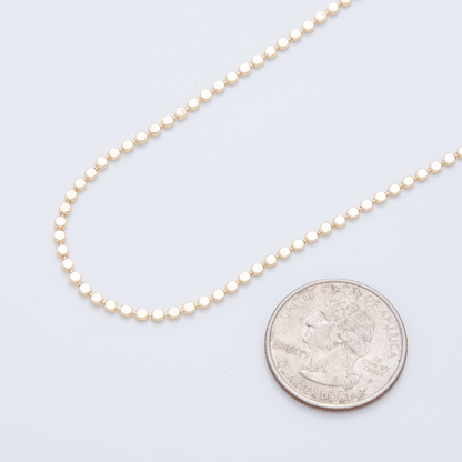 18K Gold Filled 2mm Bead Chain 6, 7, 8 Inches Bracelet Anklet w. Extender