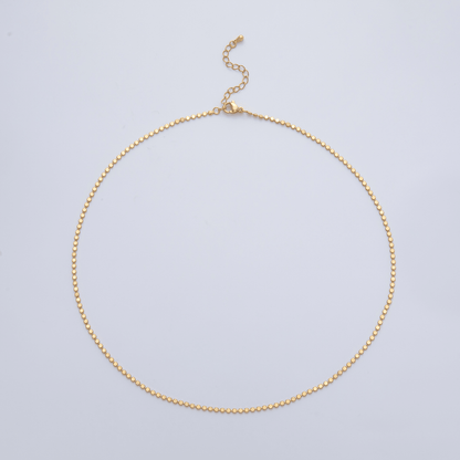 24K Gold Filled 2mm Bead Chain 14.5 Inches Necklace w. Extender | WA-4000