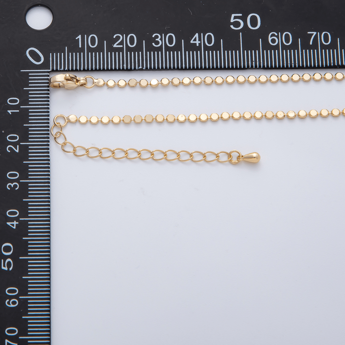 18K Gold Filled 2mm Bead Chain 6, 7, 8 Inches Bracelet Anklet w. Extender