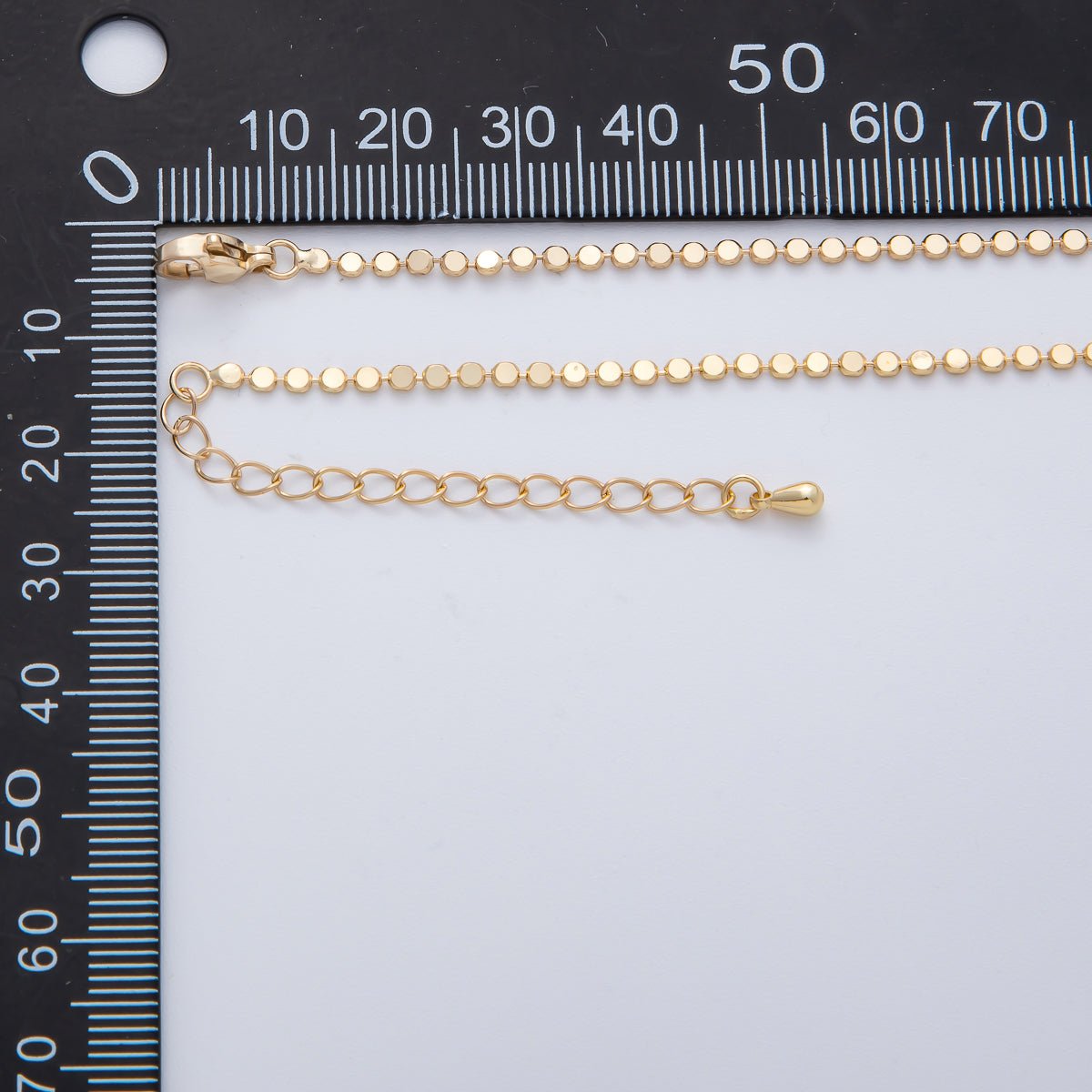24K Gold Filled 2mm Bead Chain 18 Inches Necklace w. Extender | WA-1181