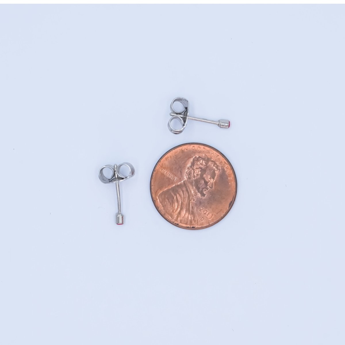 24K Gold Filled 2mm Evil Eye Round Mini Enamel Stud Earrings in Gold &amp; Silver | AB1006 - AB1008