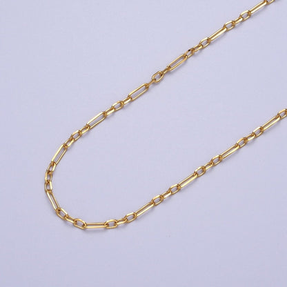 24K Gold Filled 2mm Mini Flat Link Paperclip Cable Chain Gold, Silver Unfinished Chain | ROLL-905, ROLL-906