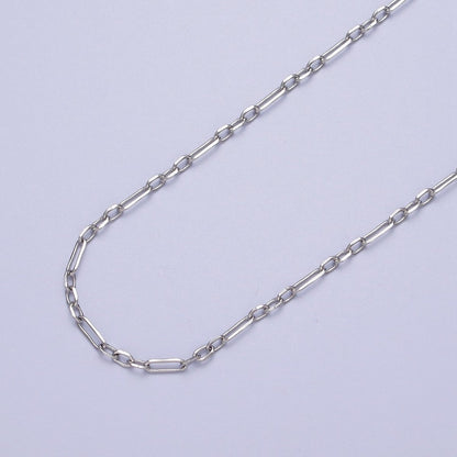 24K Gold Filled 2mm Mini Flat Link Paperclip Cable Chain Gold, Silver Unfinished Chain | ROLL-905, ROLL-906