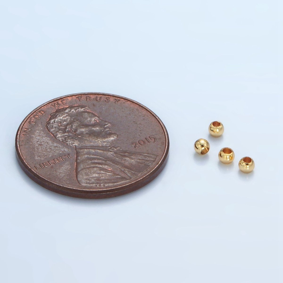 24K Gold Filled 2mm Minimalist Spacer Bead Set | B100