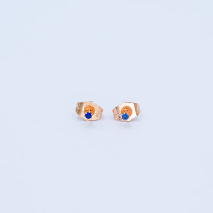 24K Gold Filled 2mm Round CZ Mini Stud Earrings in Gold &amp; Silver | AB992 - AB1000