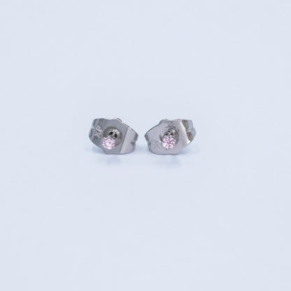 24K Gold Filled 2mm Round CZ Mini Stud Earrings in Gold &amp; Silver | AB992 - AB1000