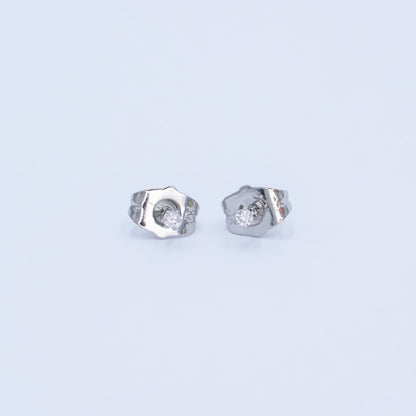 24K Gold Filled 2mm Round CZ Mini Stud Earrings in Gold &amp; Silver | AB992 - AB1000