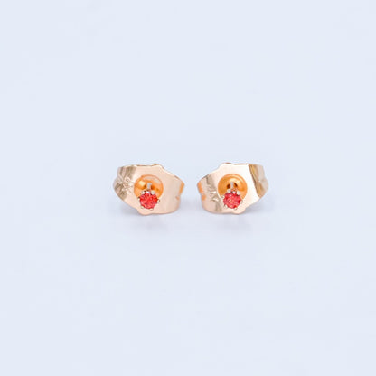 24K Gold Filled 2mm Round CZ Mini Stud Earrings in Gold &amp; Silver | AB992 - AB1000