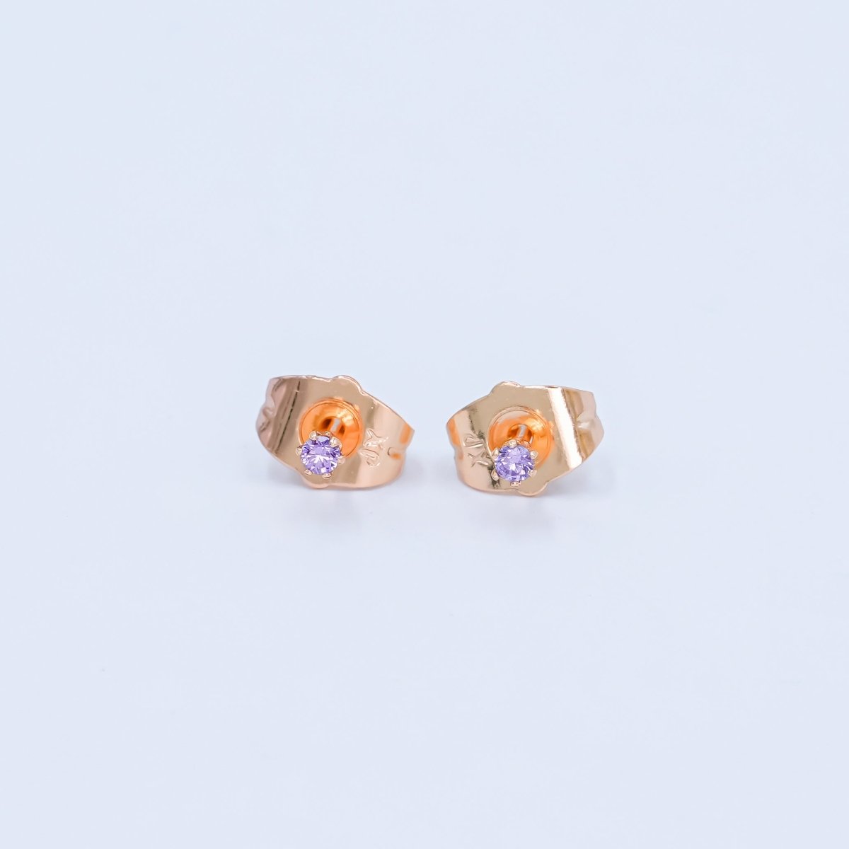 24K Gold Filled 2mm Round CZ Mini Stud Earrings in Gold &amp; Silver | AB992 - AB1000