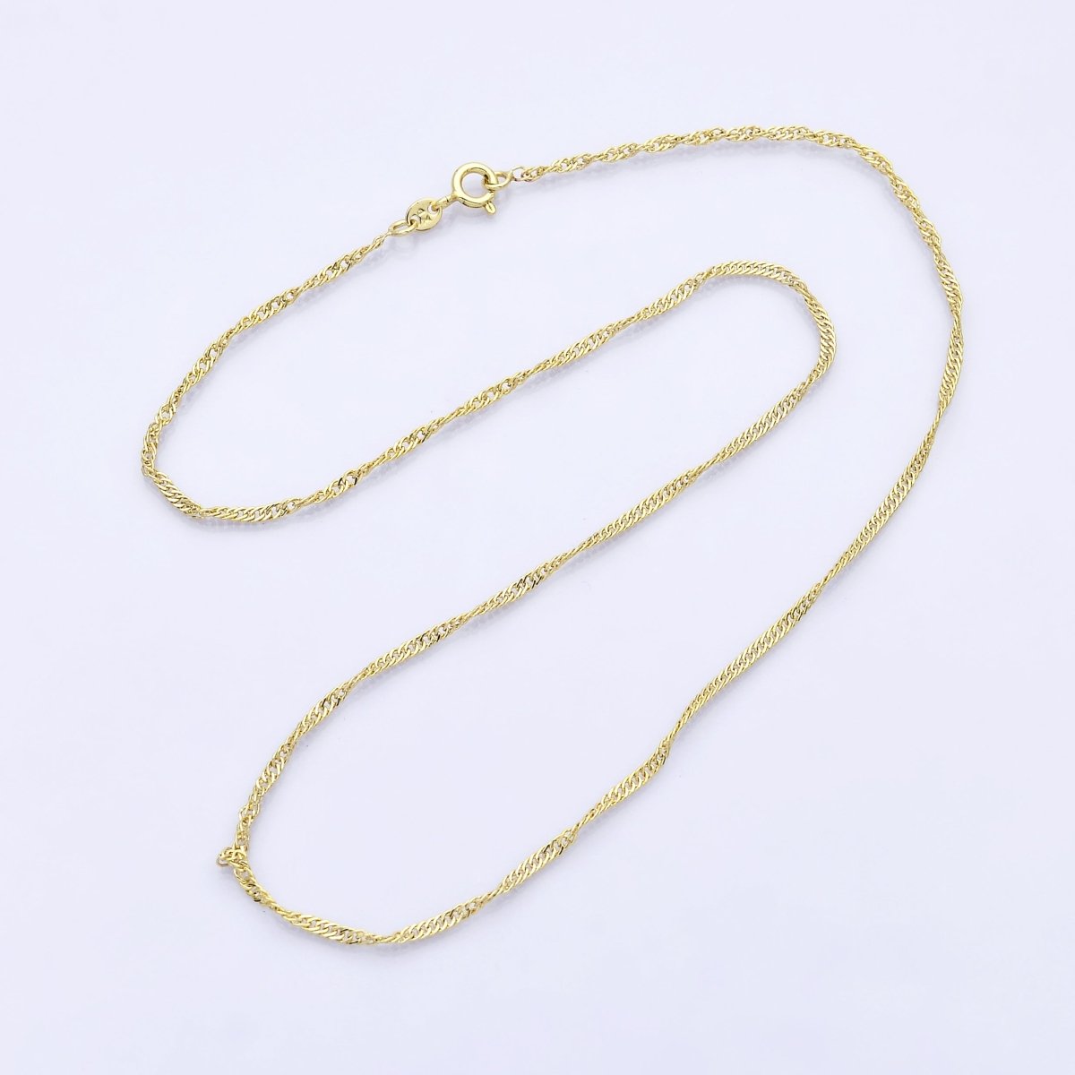 24K Gold Filled 2mm Singapore Chain 18 Inch Necklace | WA-3154