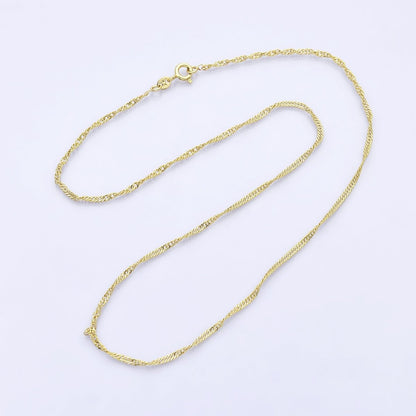 24K Gold Filled 2mm Singapore Chain 18 Inch Necklace | WA-3154