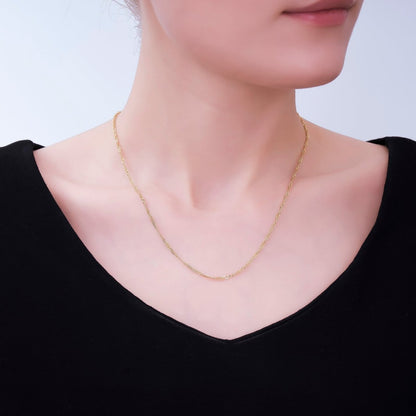 24K Gold Filled 2mm Singapore Chain 18 Inch Necklace | WA-3154