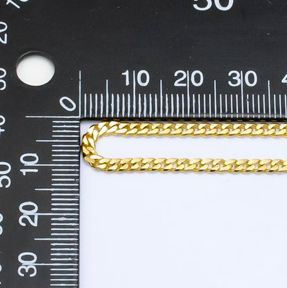 24K Gold Filled 2mm Thin Cuban Chain by Yard | ROLL-1534